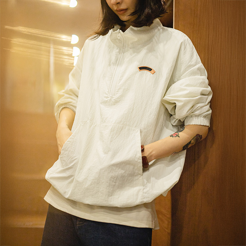 Vintage Zip Hoodie - Maden kadın Vintage Yarım Fermuar Standı