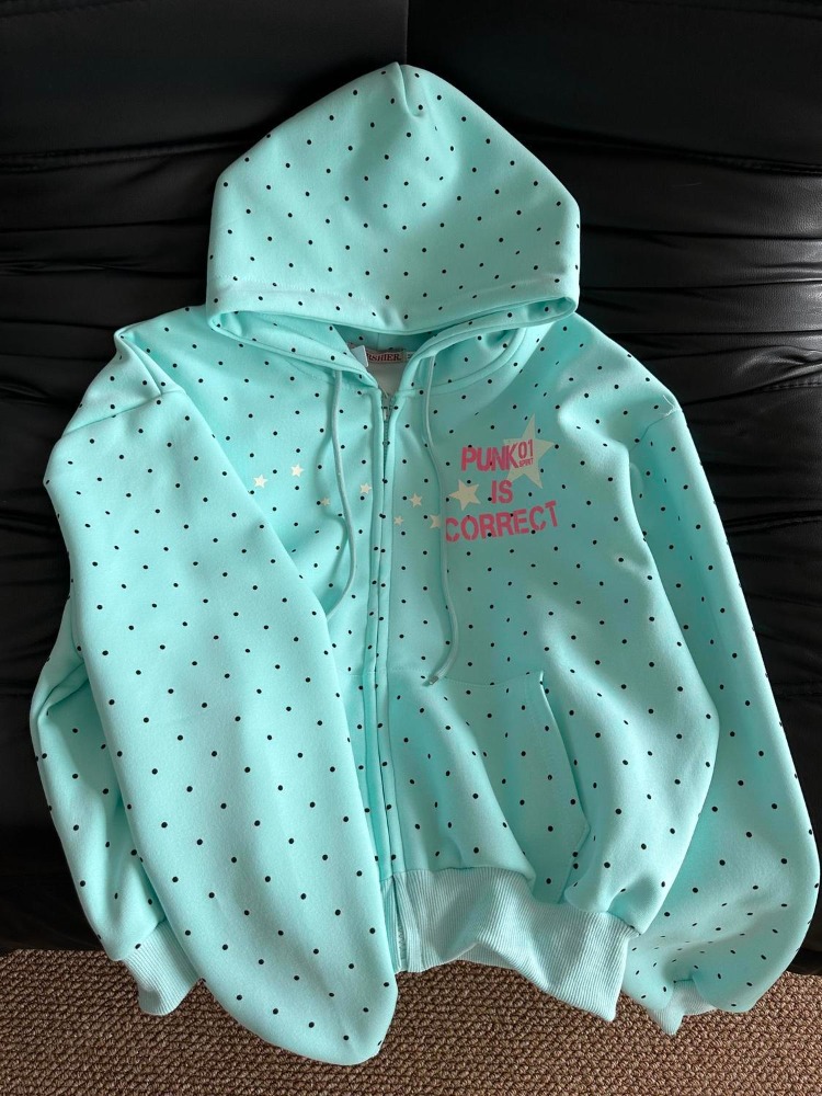 Vintage Zip Hoodie - Y2k Yeni Bahar Moda Amerikan Tarzı