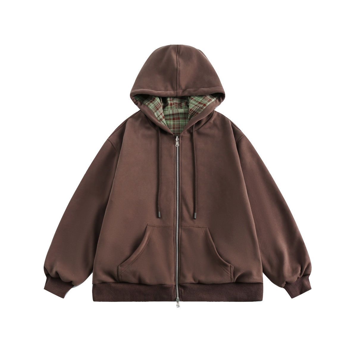 Amerikan Retro Kahverengi Kare - Vintage Zip Hoodie incelemesi ve fiyatı
