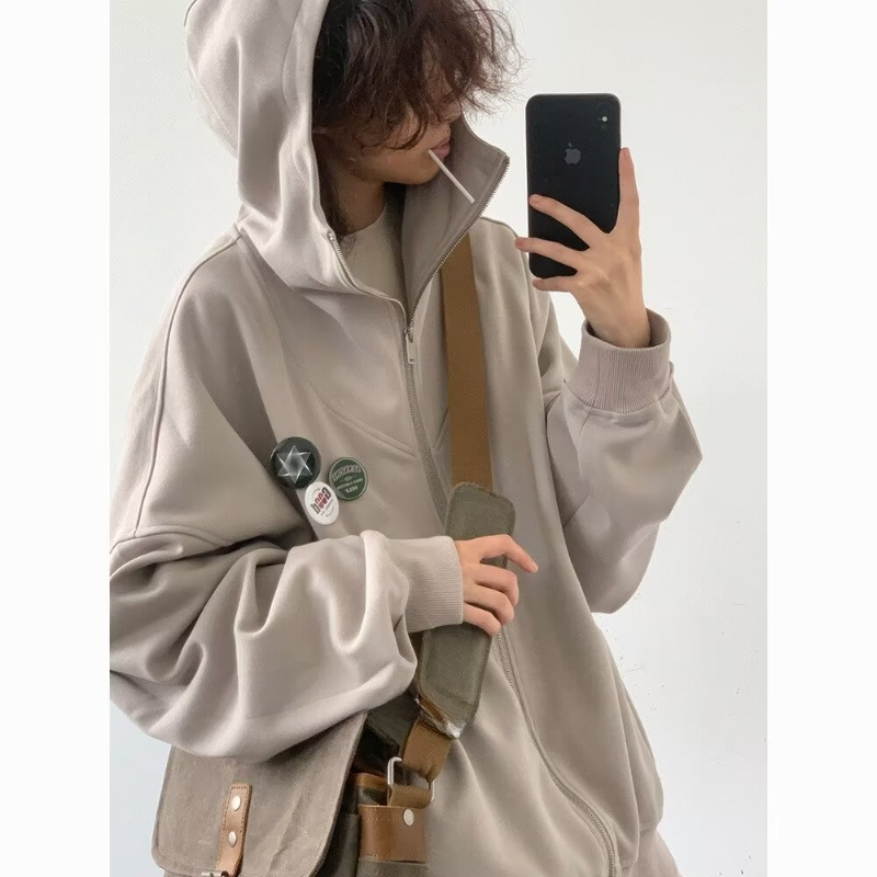 Sonbahar kolej rahat seti erke - Vintage Zip Hoodie incelemesi ve fiyatı