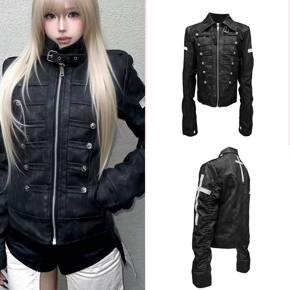 Y2k Grunge Punk Kadın Siyah Vi - Vintage Zip Hoodie incelemesi ve fiyatı